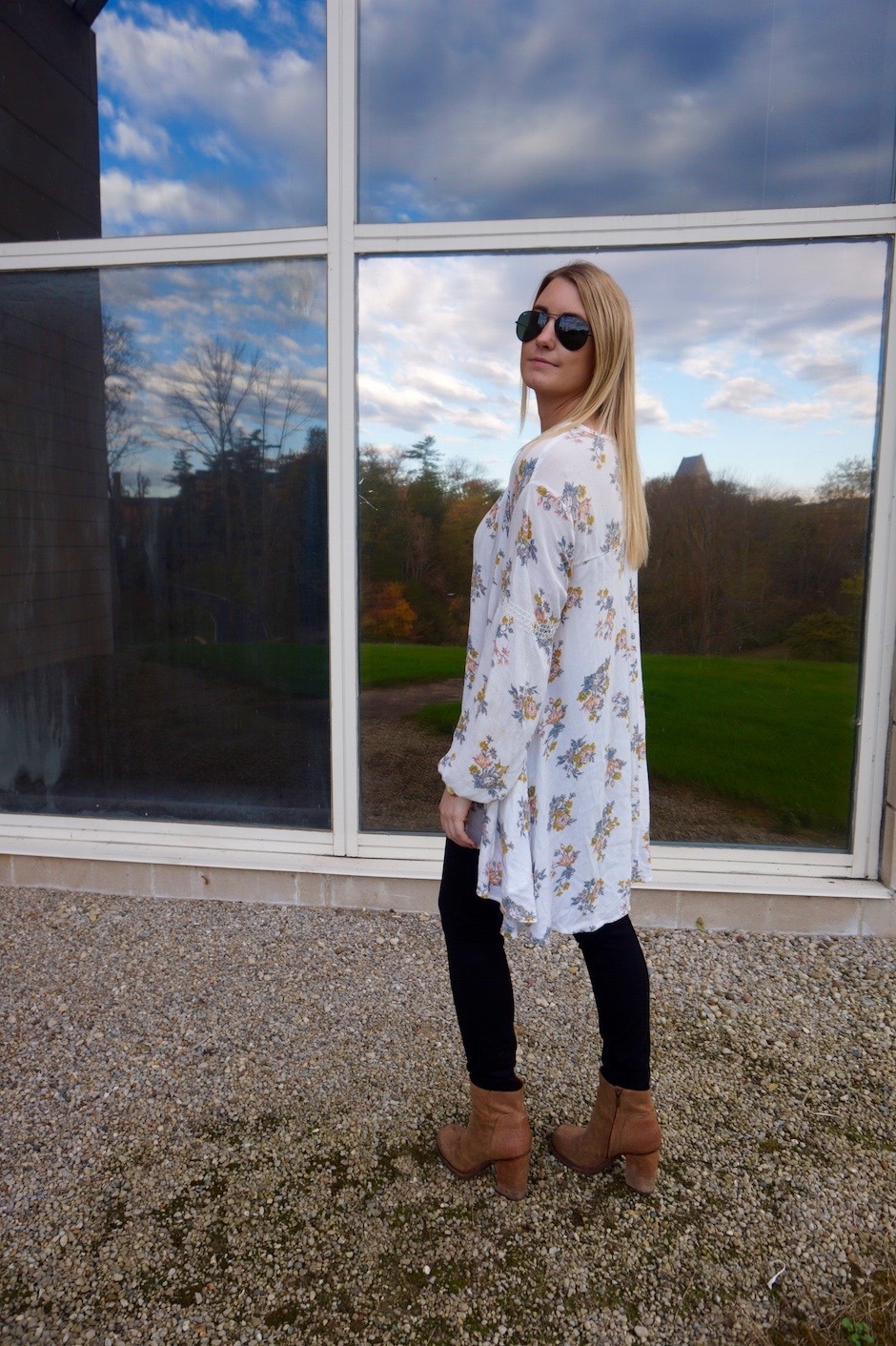 printed floral tunic blouse